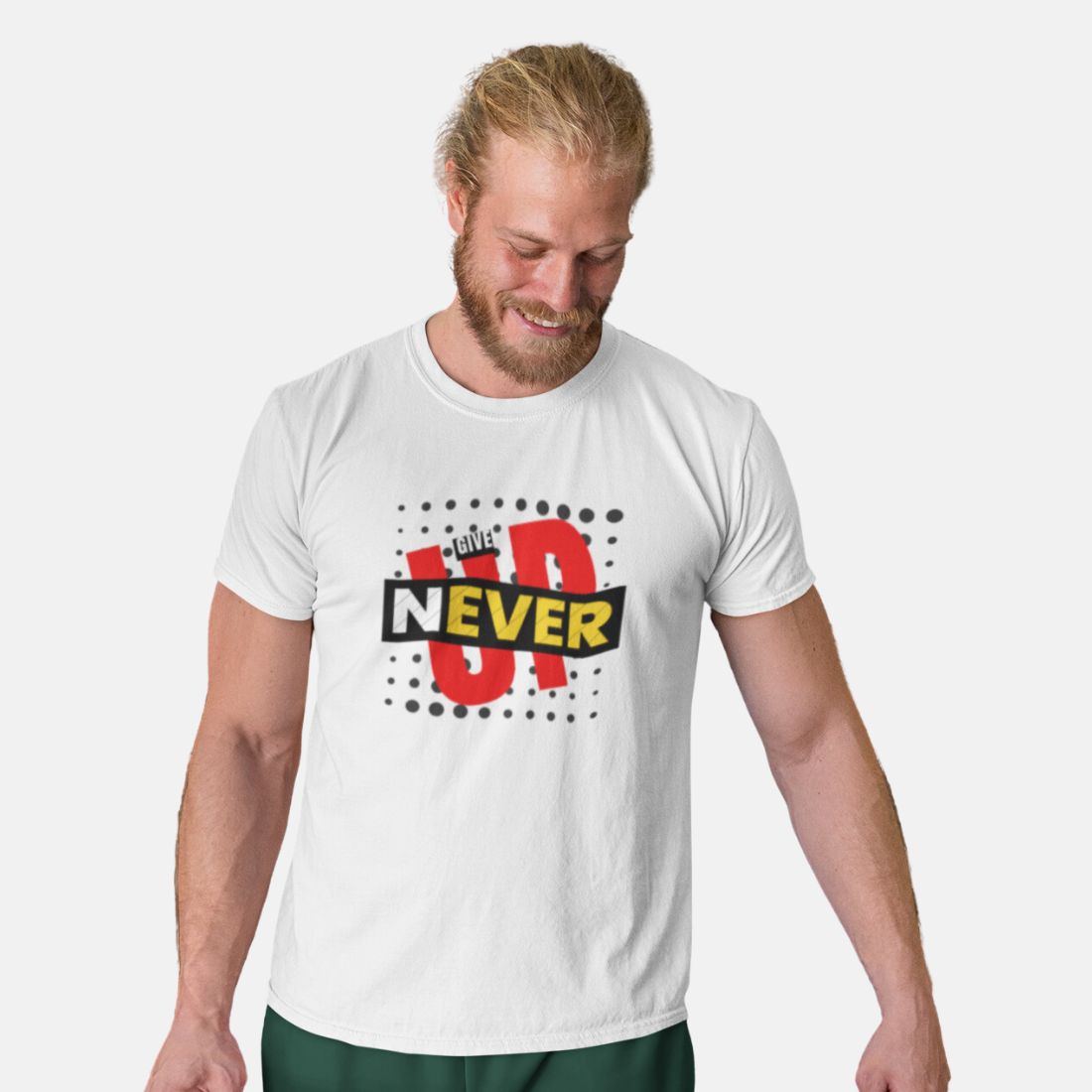 Never Give-up Motivational T-shirt For Men
