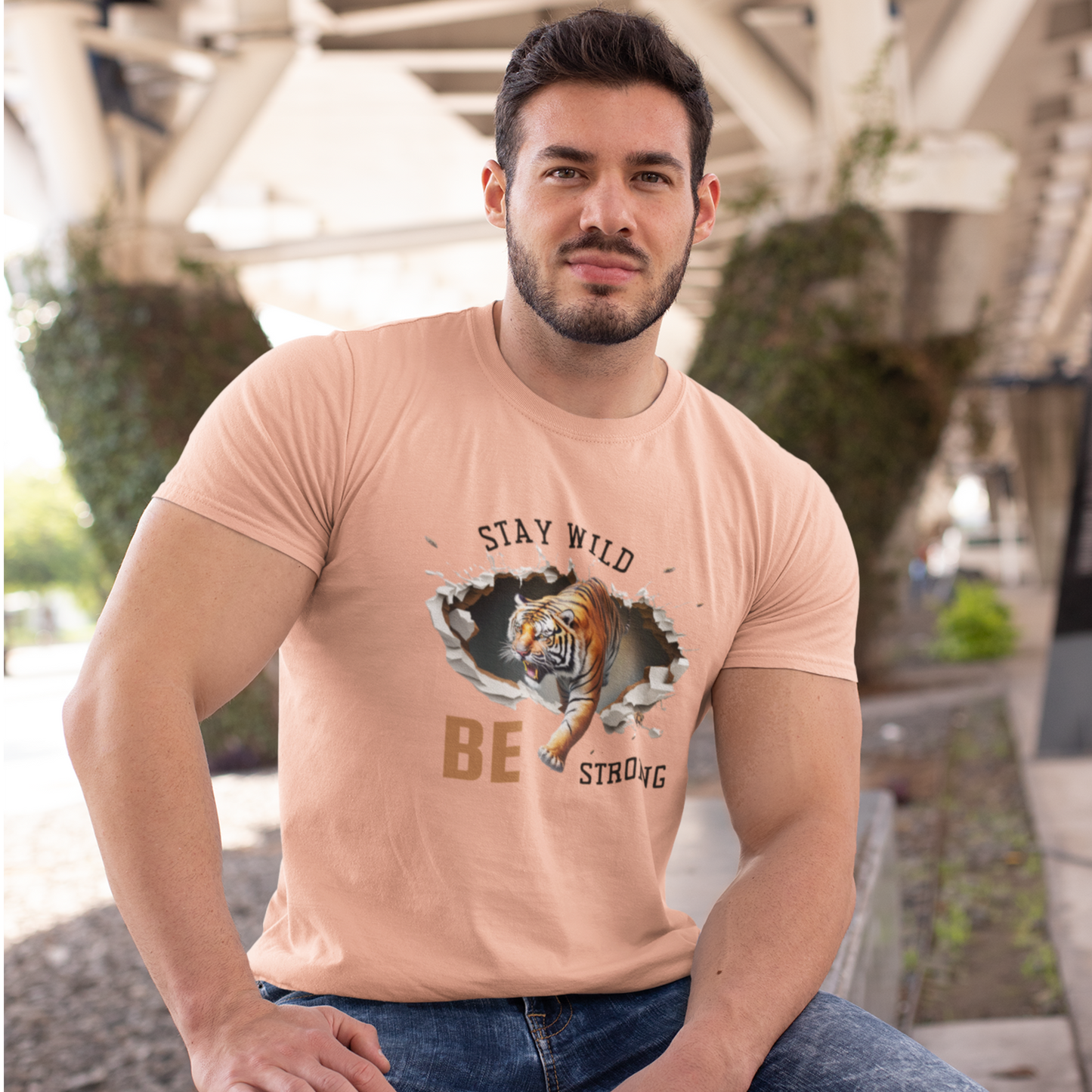 Tiger Be Strong Gym T-shirt